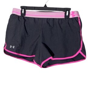 Under Armour Black Athletic Shorts with Pink Trim